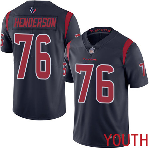 Houston Texans Limited Navy Blue Youth Seantrel Henderson Jersey NFL Football 76 Rush Vapor Untouchable